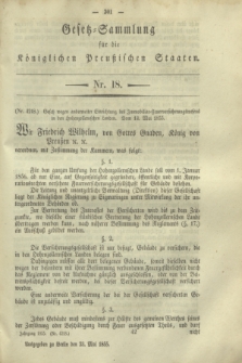 Gesetz-Sammlung für die Königlichen Preußischen Staaten. 1855, Nr. 18 (23 Mai)