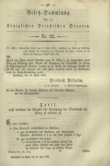 Gesetz-Sammlung für die Königlichen Preußischen Staaten. 1855, Nr. 22 (19 Juni)