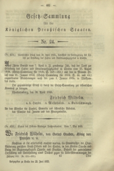Gesetz-Sammlung für die Königlichen Preußischen Staaten. 1855, Nr. 24 (22 Juni)