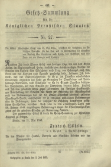 Gesetz-Sammlung für die Königlichen Preußischen Staaten. 1855, Nr. 27 (5 Juli)