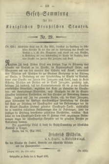 Gesetz-Sammlung für die Königlichen Preußischen Staaten. 1855, Nr. 29 (4 August)