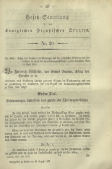 Gesetz-Sammlung für die Königlichen Preußischen Staaten. 1855, Nr. 30 (10 August)