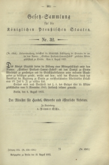 Gesetz-Sammlung für die Königlichen Preußischen Staaten. 1855, Nr. 32 (18 August)