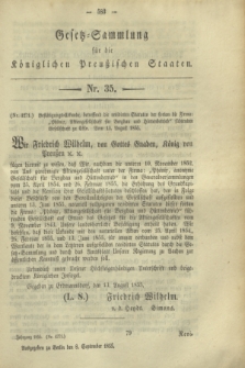 Gesetz-Sammlung für die Königlichen Preußischen Staaten. 1855, Nr. 35 (8 September)