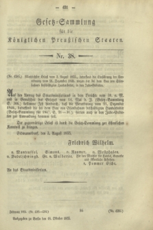 Gesetz-Sammlung für die Königlichen Preußischen Staaten. 1855, Nr. 38 (18 Oktober)