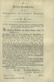 Gesetz-Sammlung für die Königlichen Preußischen Staaten. 1855, Nr. 40 (31 Oktober)