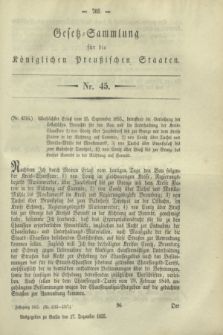 Gesetz-Sammlung für die Königlichen Preußischen Staaten. 1855, Nr. 45 (17 Dezember)