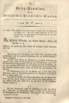 Gesetz-Sammlung für die Königlichen Preußischen Staaten. 1856, Nr. 17 (19 April)