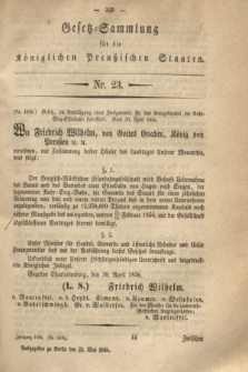 Gesetz-Sammlung für die Königlichen Preußischen Staaten. 1856, Nr. 23 (24 Mai)