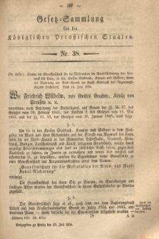 Gesetz-Sammlung für die Königlichen Preußischen Staaten. 1856, Nr. 38 (19 Juli)