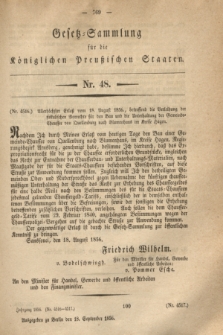 Gesetz-Sammlung für die Königlichen Preußischen Staaten. 1856, Nr. 48 (18 September)
