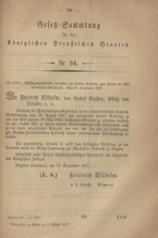 Gesetz-Sammlung für die Königlichen Preußischen Staaten. 1857, Nr. 54 (3 Oktober)