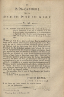 Gesetz-Sammlung für die Königlichen Preußischen Staaten. 1857, Nr. 59 (21 November)
