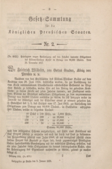 Gesetz-Sammlung für die Königlichen Preußischen Staaten. 1858, Nr. 2 (9 Januar)