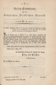 Gesetz-Sammlung für die Königlichen Preußischen Staaten. 1858, Nr. 8 (27 März)