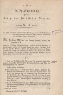 Gesetz-Sammlung für die Königlichen Preußischen Staaten. 1858, Nr. 11 (8 April)