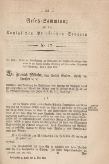 Gesetz-Sammlung für die Königlichen Preußischen Staaten. 1858, Nr. 17 (1 Mai)