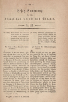 Gesetz-Sammlung für die Königlichen Preußischen Staaten. 1858, Nr. 22 (22 Mai)