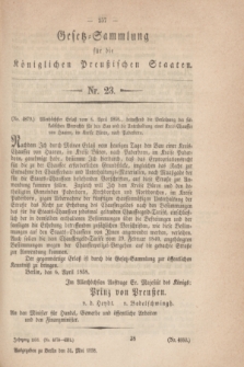 Gesetz-Sammlung für die Königlichen Preußischen Staaten. 1858, Nr. 23 (31 Mai)