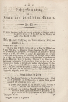 Gesetz-Sammlung für die Königlichen Preußischen Staaten. 1858, Nr. 33 (24 Juli)