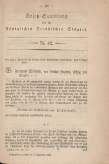Gesetz-Sammlung für die Königlichen Preußischen Staaten. 1858, Nr. 42 (4 September)