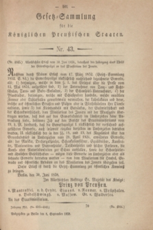 Gesetz-Sammlung für die Königlichen Preußischen Staaten. 1858, Nr. 43 (8 September)