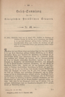 Gesetz-Sammlung für die Königlichen Preußischen Staaten. 1858, Nr. 46 (27 September)
