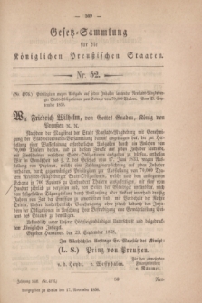 Gesetz-Sammlung für die Königlichen Preußischen Staaten. 1858, Nr. 52 (17 November)