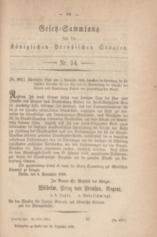 Gesetz-Sammlung für die Königlichen Preußischen Staaten. 1858, Nr. 54 (16 Dezember)