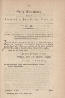 Gesetz-Sammlung für die Königlichen Preußischen Staaten. 1858, Nr. 56 (30 Dezember)