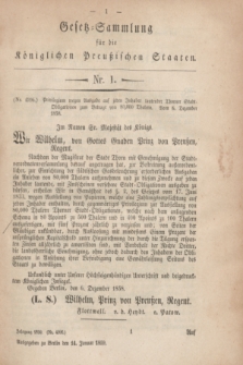 Gesetz-Sammlung für die Königlichen Preußischen Staaten. 1859, Nr. 1 (14 Januar)