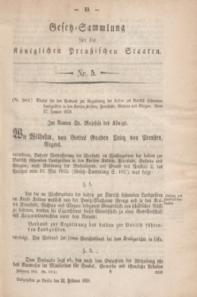 Gesetz-Sammlung für die Königlichen Preußischen Staaten. 1859, Nr. 5 (21 Februar)