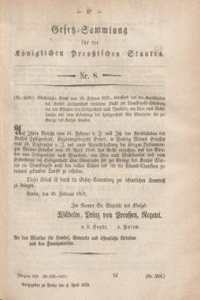 Gesetz-Sammlung für die Königlichen Preußischen Staaten. 1859, Nr. 8 (4 April)