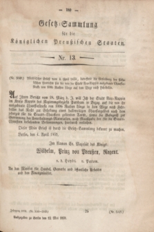 Gesetz-Sammlung für die Königlichen Preußischen Staaten. 1859, Nr.13 (12 Mai)