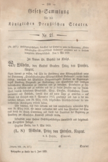 Gesetz-Sammlung für die Königlichen Preußischen Staaten. 1859, Nr. 21 (6 Juni)