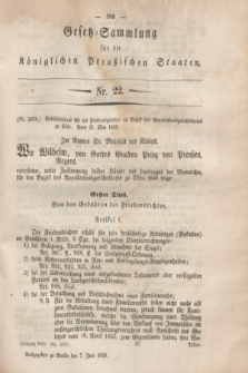 Gesetz-Sammlung für die Königlichen Preußischen Staaten. 1859, Nr. 22 (7 Juni)