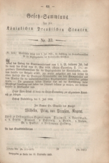Gesetz-Sammlung für die Königlichen Preußischen Staaten. 1859, Nr. 33 (13 September)