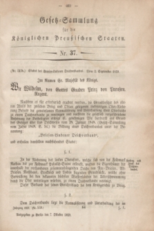 Gesetz-Sammlung für die Königlichen Preußischen Staaten. 1859, Nr. 37 (7 Oktober)