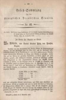 Gesetz-Sammlung für die Königlichen Preußischen Staaten. 1859, Nr. 42 (9 November)