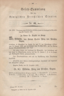 Gesetz-Sammlung für die Königlichen Preußischen Staaten. 1859, Nr. 46 (30 Dezember)