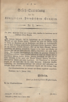 Gesetz-Sammlung für die Königlichen Preußischen Staaten. 1861, Nr. 1 (4 Januar)