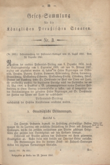 Gesetz-Sammlung für die Königlichen Preußischen Staaten. 1861, Nr. 3 (22 Januar)