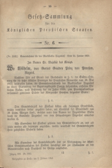 Gesetz-Sammlung für die Königlichen Preußischen Staaten. 1861, Nr. 6 (9 Februar)