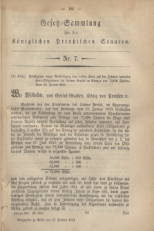 Gesetz-Sammlung für die Königlichen Preußischen Staaten. 1861, Nr. 7 (19 Februar)
