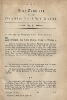 Gesetz-Sammlung für die Königlichen Preußischen Staaten. 1861, Nr. 8 (28 Februar)