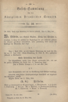 Gesetz-Sammlung für die Königlichen Preußischen Staaten. 1861, Nr. 10 (18 März)