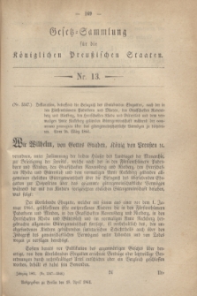 Gesetz-Sammlung für die Königlichen Preußischen Staaten. 1861, Nr. 13 (18 April)