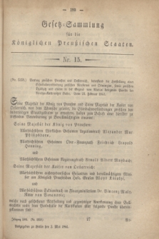 Gesetz-Sammlung für die Königlichen Preußischen Staaten. 1861, Nr. 15 (3 Mai)