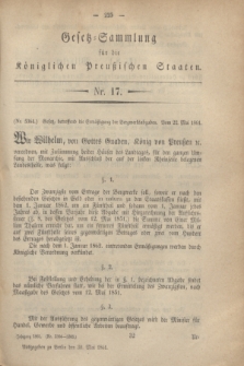 Gesetz-Sammlung für die Königlichen Preußischen Staaten. 1861, Nr. 17 (30 Mai)