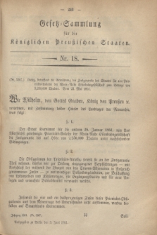 Gesetz-Sammlung für die Königlichen Preußischen Staaten. 1861, Nr. 18 (3 Juni) + wkładka